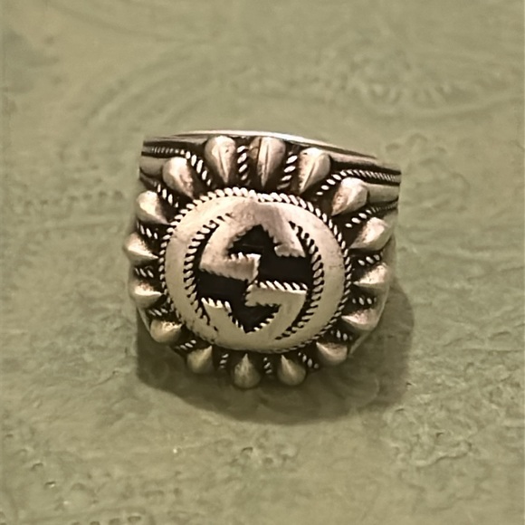 Gucci Interlocking G 20MM Silver 925 Ring - Picture 11 of 14